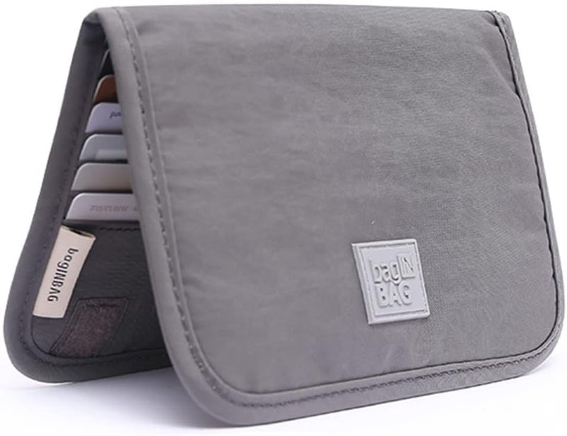 in . Slim credit card holder wallet, Gift card display case, Minimalist light thin card storage case rfid blocking for men & women, with 28 slots Grey - Image 1